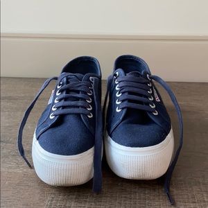 Platform Navy Superga Sneakers (size 39)